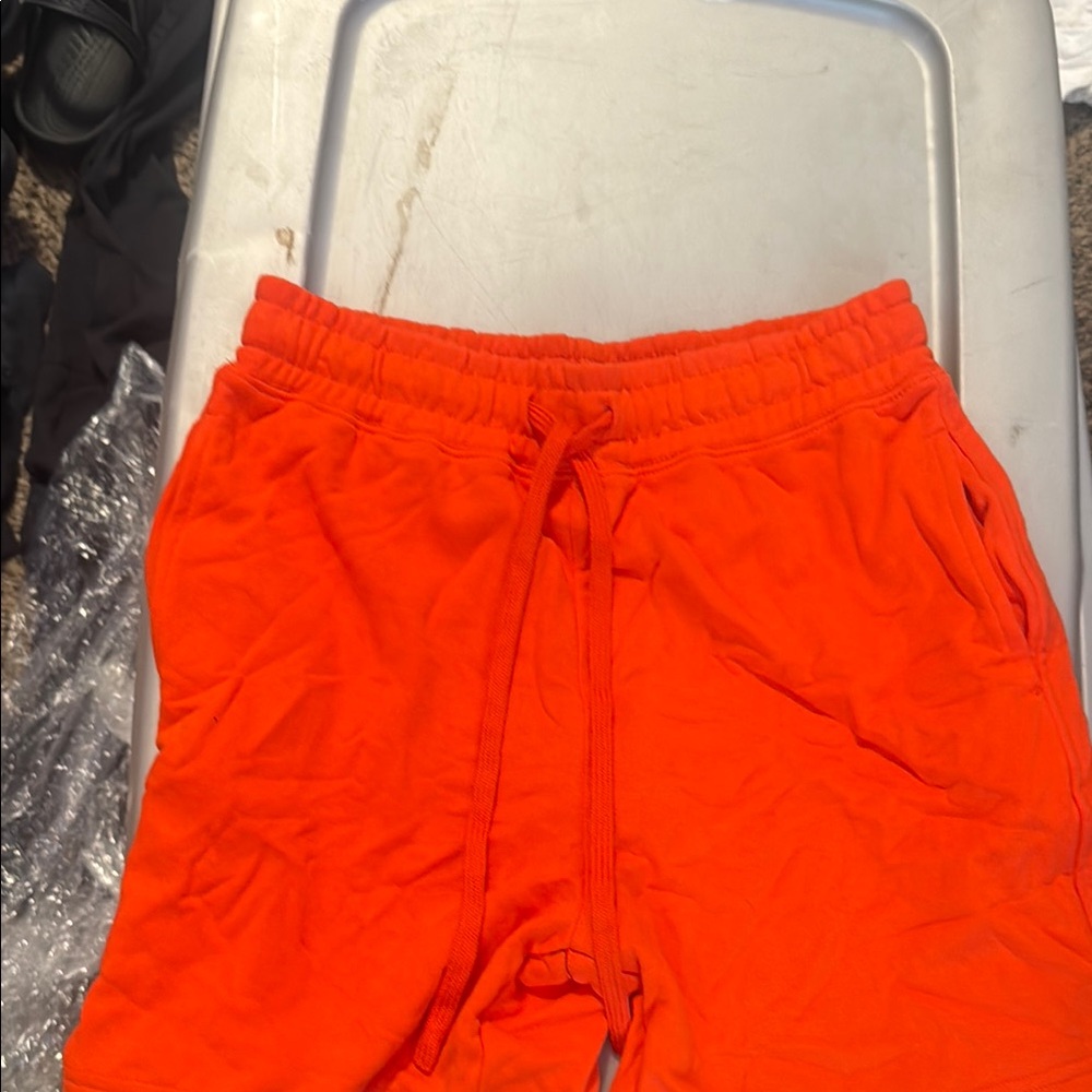 H&M Orange Hybrid Shorts with Elastic Waistband and Drawstring